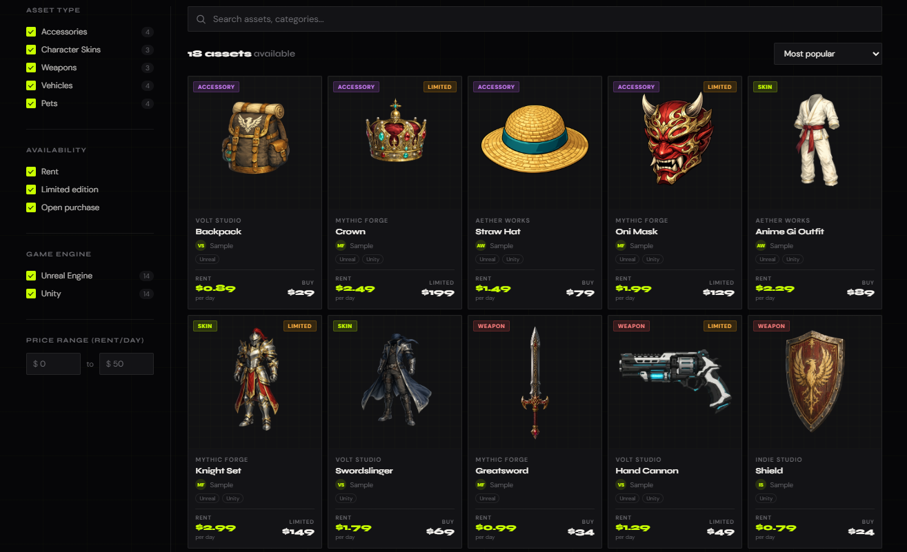 Marketplace screenshot