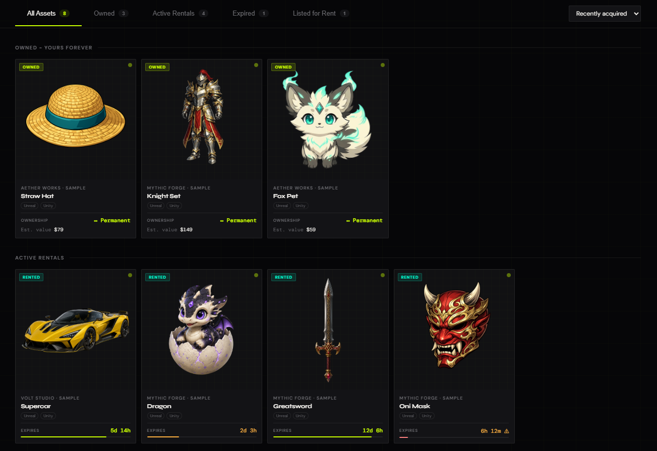 My Assets screenshot